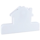 a white 4 house shaped bag clip
