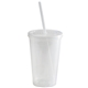 a clear 16 oz bolero polypropylene double wall plastic tumbler