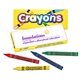 aerial view a red/yellow/green/blue 4 pack of brightly colored crayons, image 1 of 2