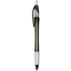a black silhouette translucent - retractable ball point pen with clear rubber grip