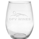 aerial view a clear moderne glass co - deep etched 21 oz stemless white wine glass, image 1 of 2