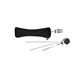 aerial view a black travel cutlery set in zip pouch, image 1 of 2