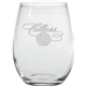 aerial view a clear moderne glass co - etched 9 oz stemless white wine glass, image 1 of 3