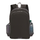 aerial view a black good value polyester sport backpack, image 1 of 2