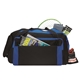 aerial view a royal/black good value polyester excursion duffel, image 1 of 4