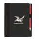 aerial view a black good value(tm) 5 x 7 recycled paper notebook with flags, image 1 of 2