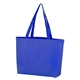 aerial view a blue 21 x 15 x 5 convention tote, image 1 of 3