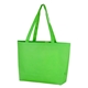aerial view a lime green 21 x 15 x 5 convention tote, image 1 of 3