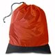 aerial view a red 100 reusable laundry bag, image 1 of 2