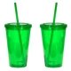 aerial view a green glacier double wall 16 oz tumbler, image 1 of 3