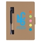 aerial view a natural eco stowaway sticky jotter with pen, image 1 of 4