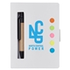 aerial view a white eco stowaway sticky jotter with pen, image 1 of 4