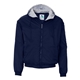 aerial view a navy augusta sportswear - fleece lined hooded jacket - colors, image 1 of 3