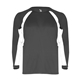 aerial view a graphite/ white badger - mens b - core hook long sleeve t - shirt, image 1 of 3