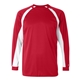 aerial view a red/ white badger - mens b - core hook long sleeve t - shirt, image 1 of 3