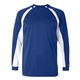 aerial view a royal/ white badger - mens b - core hook long sleeve t - shirt, image 1 of 3