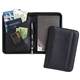 aerial view a black jr. leatherette padfolio, image 1 of 2