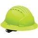 aerial view a lime yellow evolution(tm) 6161 full brim hi - vis hard hat, image 1 of 2
