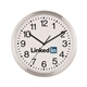 aerial view a silver 12 slim metal wall clock, image 1 of 2