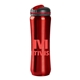 aerial view a red 28 oz slim stainless skinny water bottle, image 1 of 4