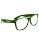 a green miami glasses with clear lens