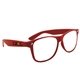a red miami glasses with clear lens