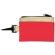 aerial view a red vinyl / khaki nylon id clip in safari colors, image 1 of 3