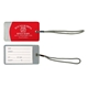 aerial view a red bright vinyl spot luggage tag, image 1 of 2