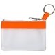 aerial view a pearl white / orange tropical pearl zip purse, image 1 of 3