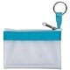 aerial view a pearl white / sky blue tropical pearl zip purse, image 1 of 2