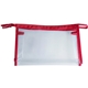 a crystal clear/red the cosmetique cosmetic bag