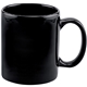 aerial view a black 11 oz full color black stoneware executive mug, image 1 of 3
