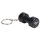 aerial view a black dumbbell key chain black - stress reliever, image 1 of 2