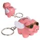 aerial view a pink flying pig key chain pink - stress ball relievers, image 1 of 2