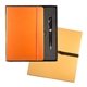 aerial view a orange leeman tuscany(tm) journal and executive stylus pen set, image 1 of 2