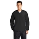 aerial view a black/ graphite grey sport - tek(r) tipped v - neck raglan wind shirt - colors, image 1 of 7