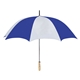 aerial view a white/blue 60 arc nylon golf umbrella, image 1 of 2