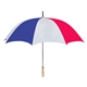 aerial view a red/white/blue 60 arc nylon golf umbrella, image 1 of 2