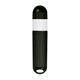 aerial view a translucent black with white trim lip balm and sunstick, image 1 of 2