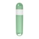 aerial view a translucent lime green with white trim lip balm and sunstick, image 1 of 2