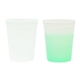aerial view a frosted clear changing to green 16 oz mood stadium cup, image 1 of 2