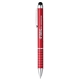 aerial view a red axis aluminum twist ballpoint stylus pen, image 1 of 3