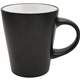 aerial view a white noir 12 oz satin black cafe style coffee mug, image 1 of 2