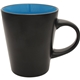 aerial view a ocean blue noir 12 oz satin black cafe style coffee mug, image 1 of 2