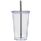 aerial view a clear/smoke 20 oz large classic carnival cup, image 1 of 3