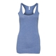 aerial view a blue triblend bella + canvas - womens triblend racerback tank - colors, image 1 of 3