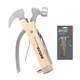 aerial view a brown kikkerland wood hammer multitool, image 1 of 2