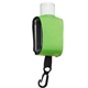 aerial view a lime green cozy clip 1 oz moisture bead hand sanitizer with protector, image 1 of 2