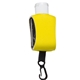 aerial view a yellow cozy clip 1 oz moisture bead hand sanitizer with protector, image 1 of 2