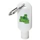 aerial view a white safeguard 1.8 oz sunscreen with carabiner, image 1 of 2
